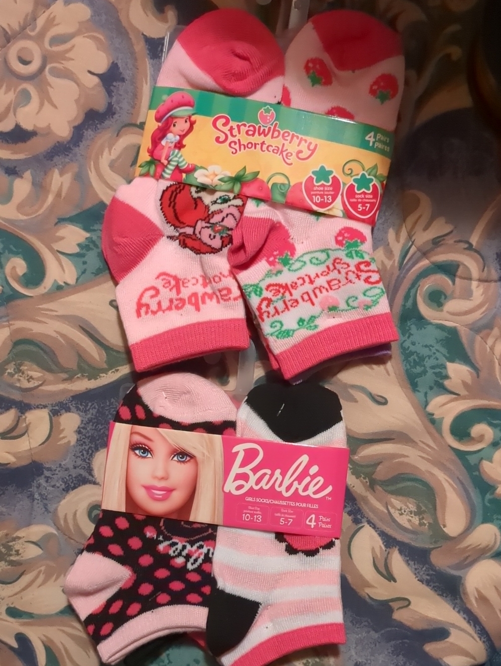 Barbie And Strawberry Shortcake Sock Packs - Pink